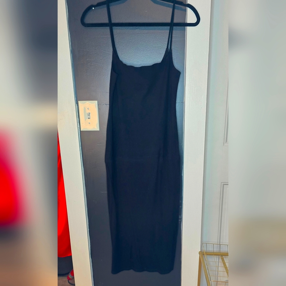 Reformation Summer Black Spaghetti Strap Dress